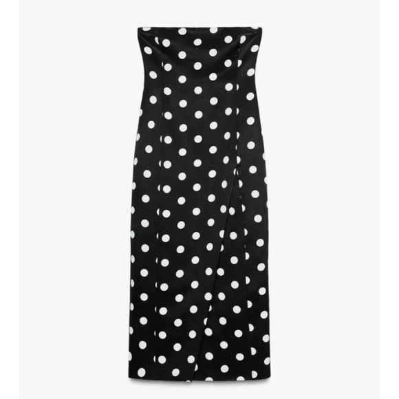 Zara ZW Collection Polka Dot Strapless Dress - Picture 7 of 9